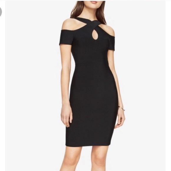 BCBG MaxAzria “Ally” Black Bandage Short MIDI Dress - Picture 1 of 5